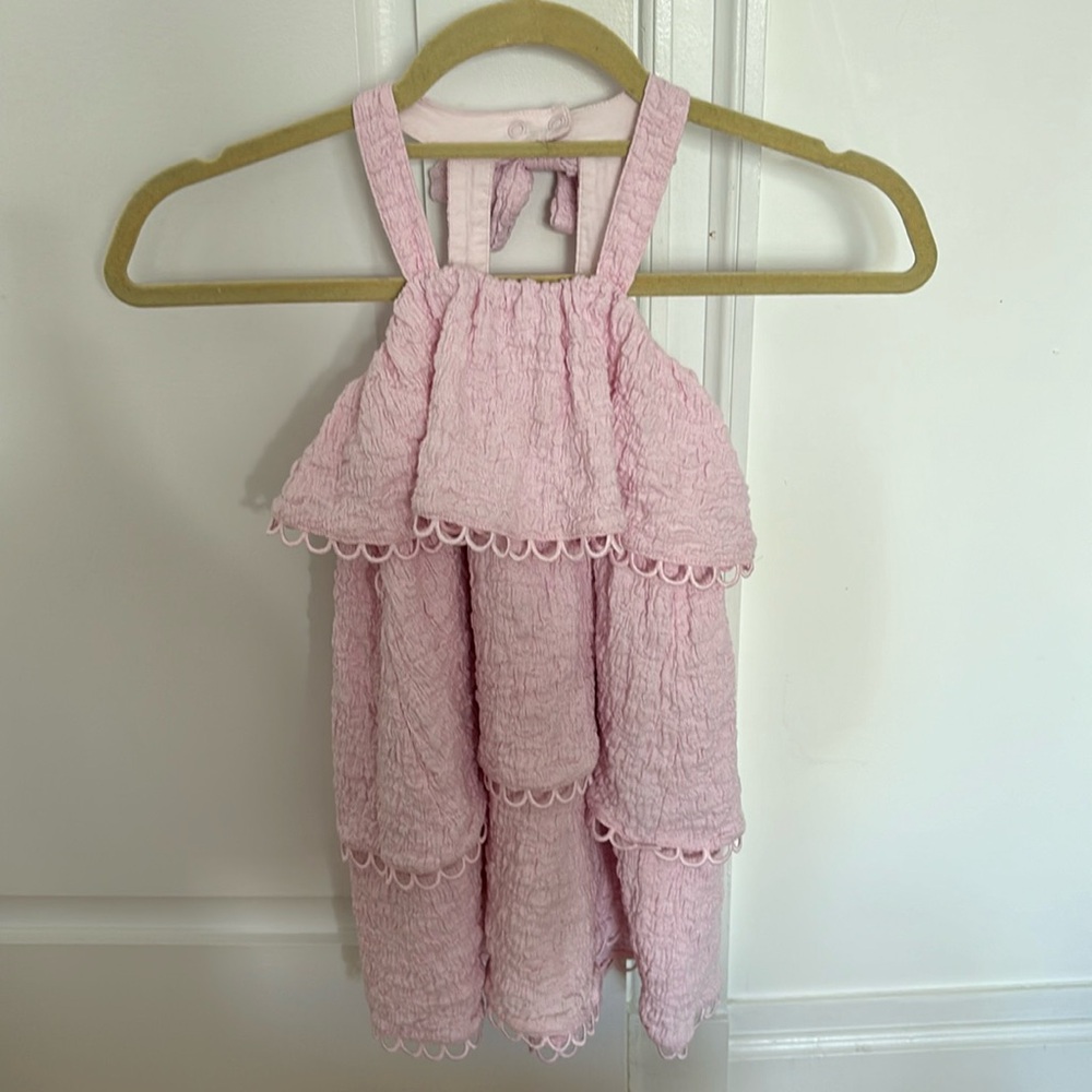 Country Road pink crinkle tiered dress